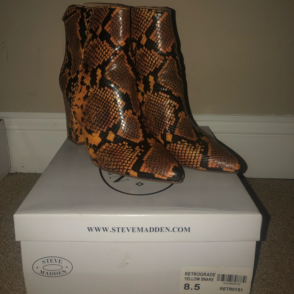 Steve Madden Retrograde Snakeskin Booties